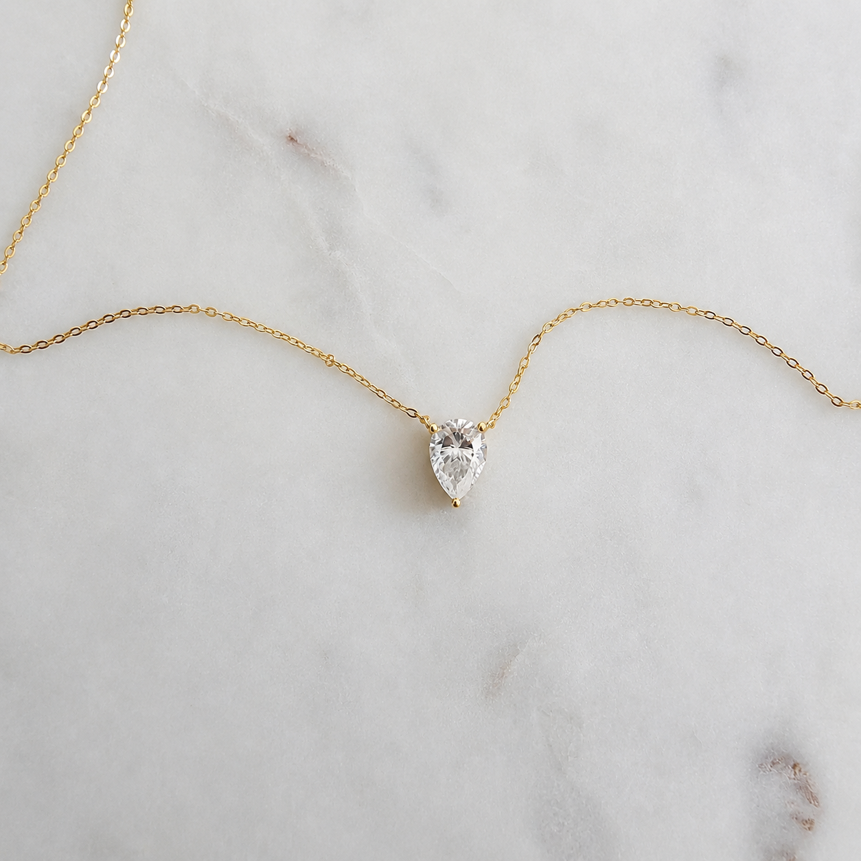 Pear-cut Moissanite Necklace - 2.0ct