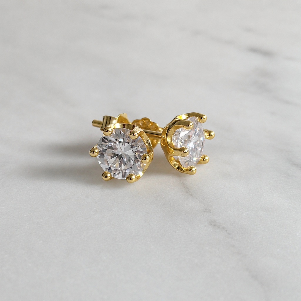 Round-Cut Stud Earring Moissanite - 2.0ct