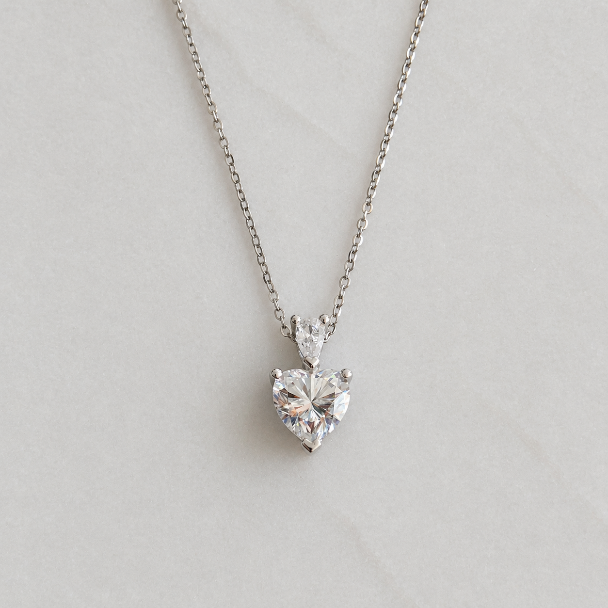 Heart-cut Moissanite Necklace - 2.34ct