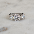 THREE-STONE ROUND-CUT MOISSANITE RING - 5.0ct