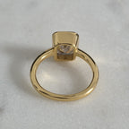 SOLITAIRE EMERALD-CUT BEZEL MOISSANITE RING - 3.0ct