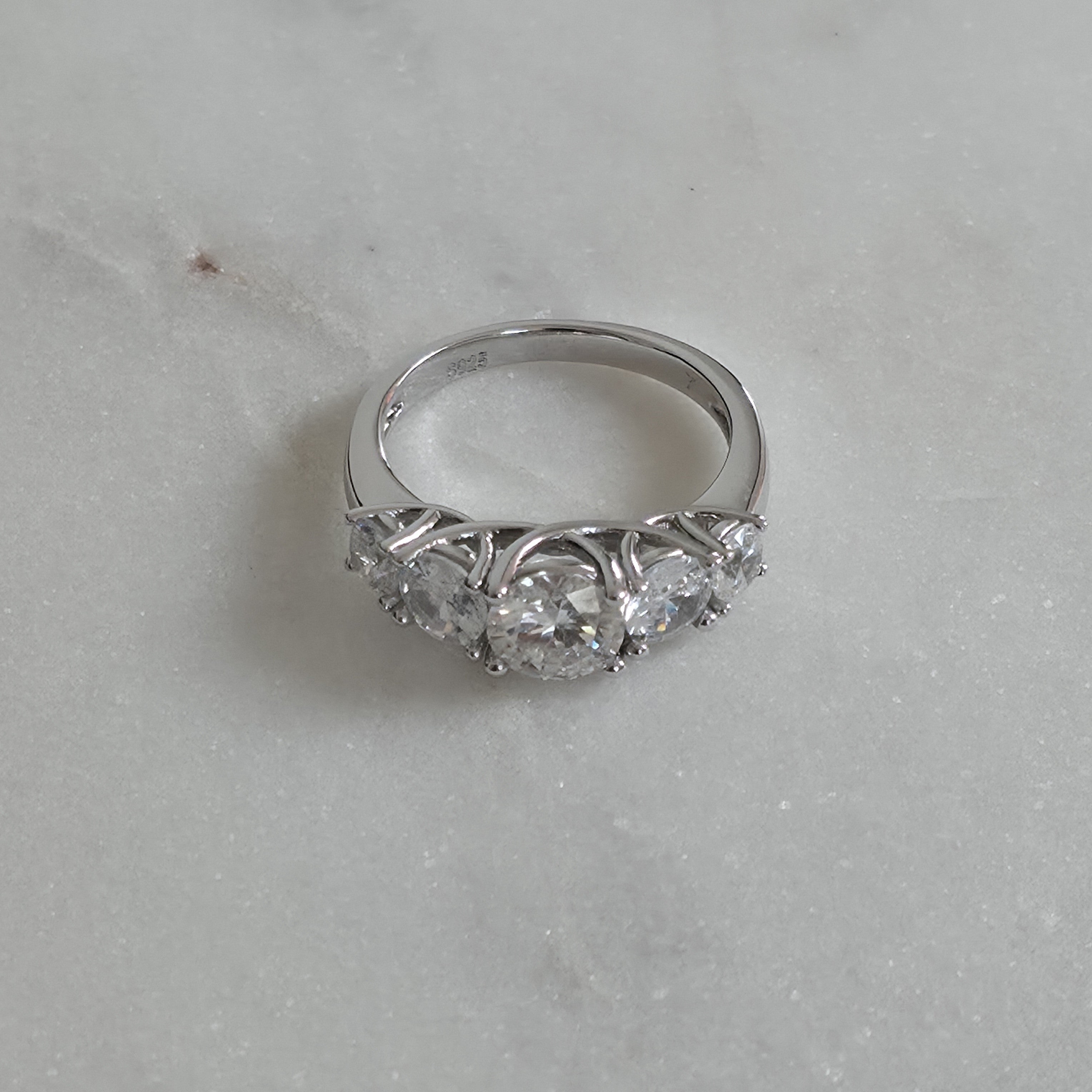 5-STONE ROUND-CUT MOISSANITE RING - 3.66ct