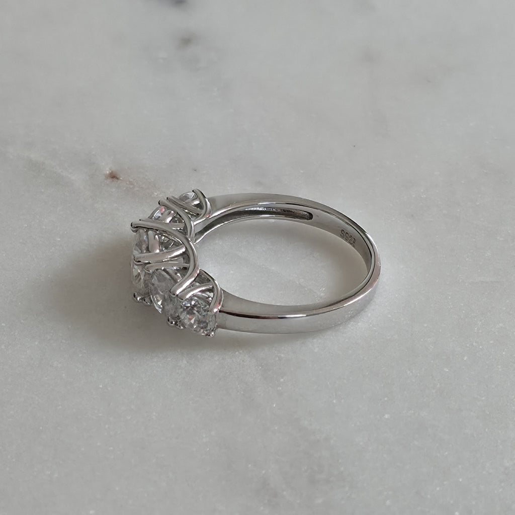 5-STONE ROUND-CUT MOISSANITE RING - 3.66ct