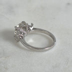 THREE-STONE CUSHION-CUT MOISSANITE RING - 4.63ct