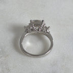 THREE-STONE CUSHION-CUT MOISSANITE RING - 4.63ct