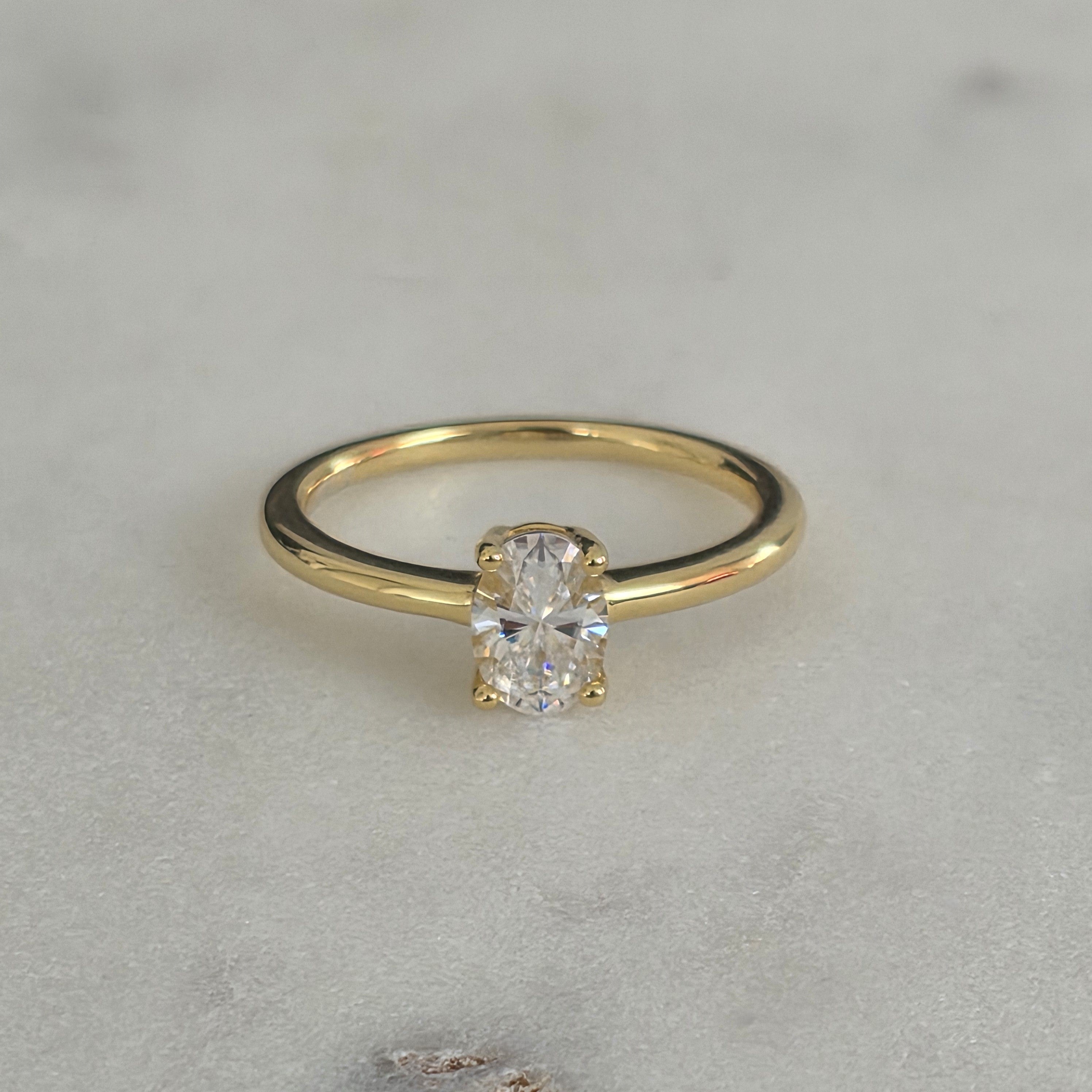 SOLITAIRE OVAL-CUT MOISSANITE RING - 1.0ct