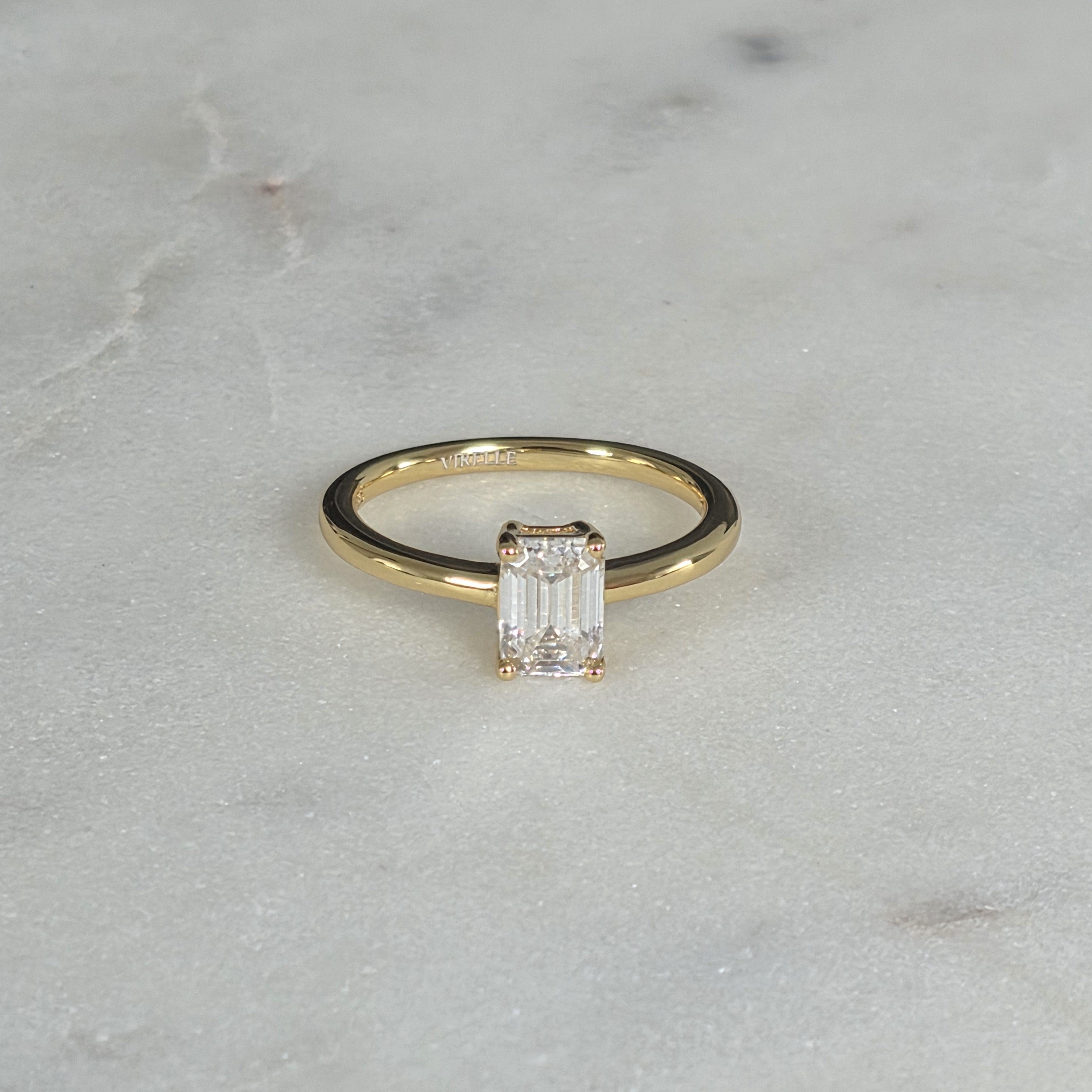 SOLITAIRE EMERALD-CUT MOISSANITE RING - 1.02ct