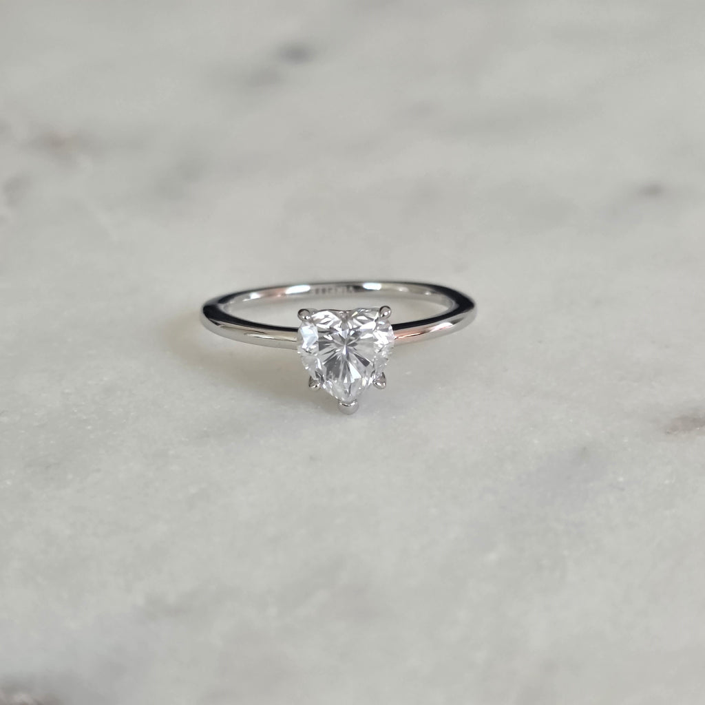 SOLITAIRE HEART-CUT MOISSANITE RING - 1.0ct