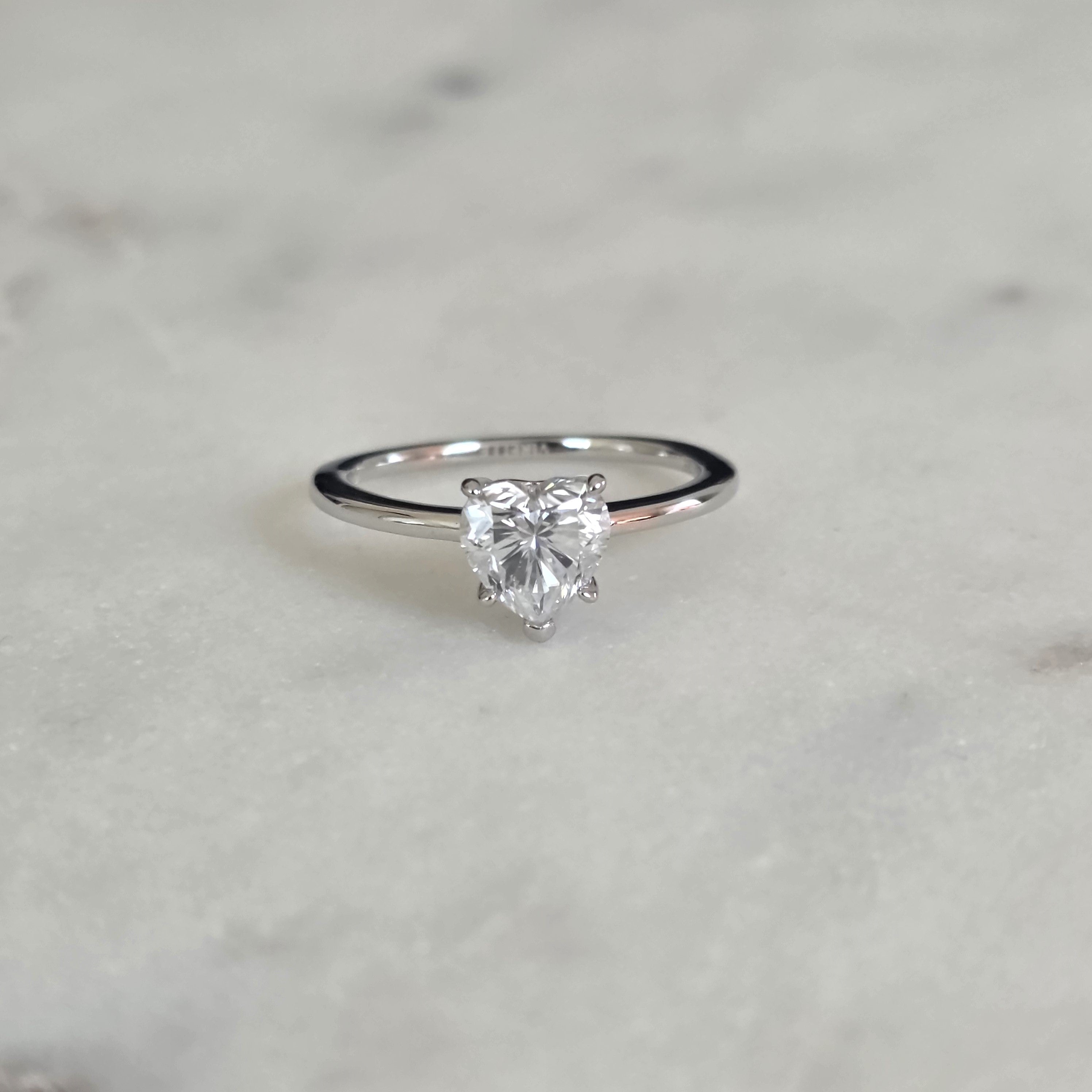 SOLITAIRE HEART-CUT MOISSANITE RING - 1.0ct