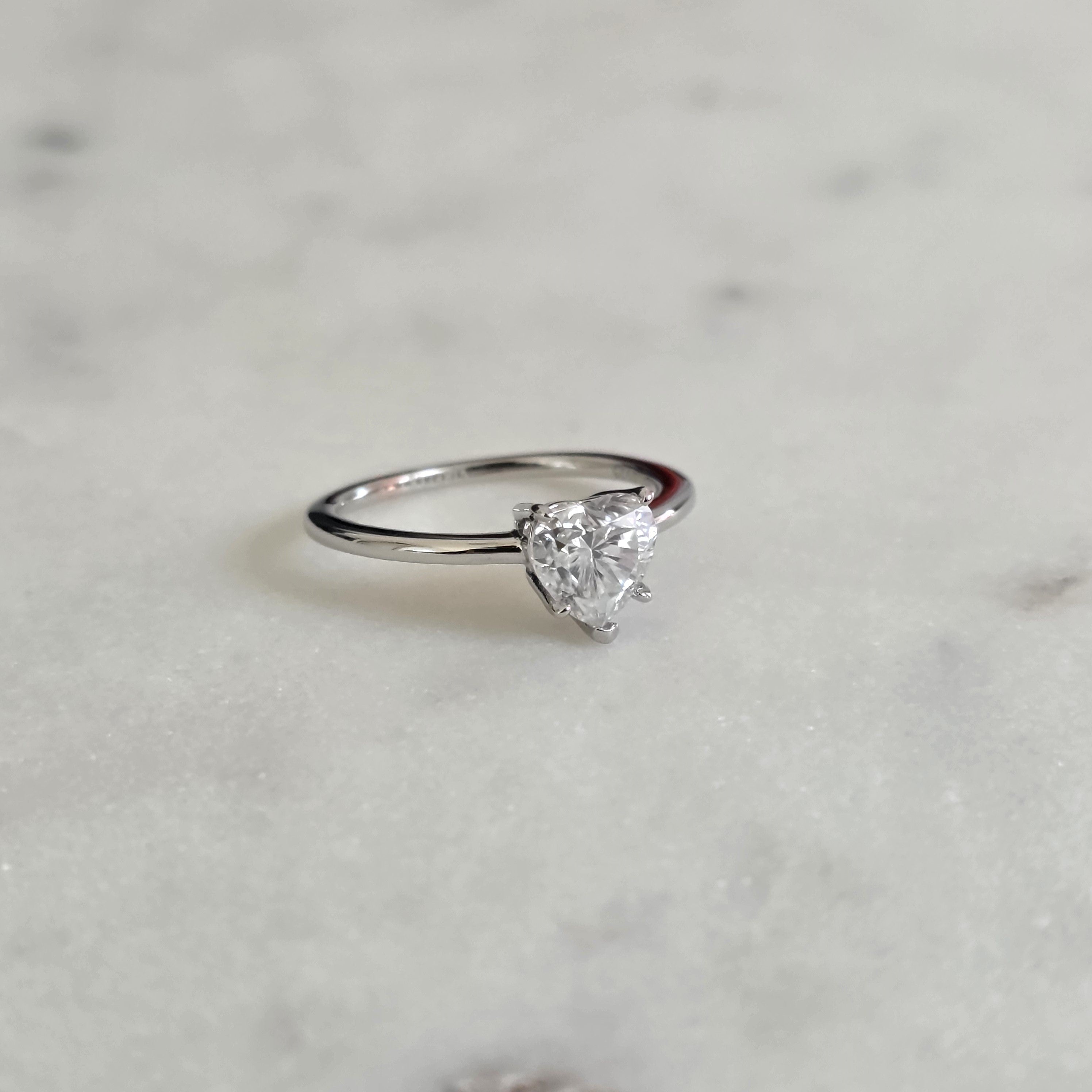 SOLITAIRE HEART-CUT MOISSANITE RING - 1.0ct