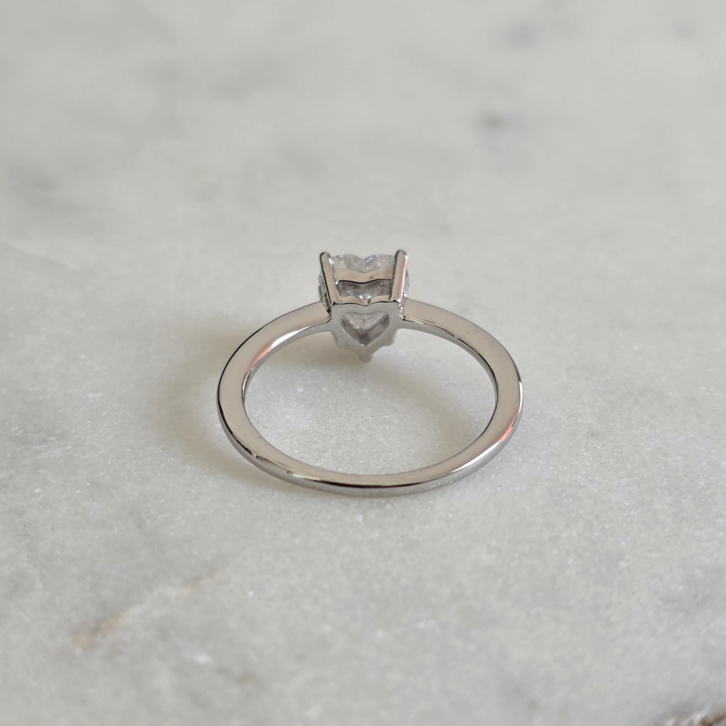 SOLITAIRE HEART-CUT MOISSANITE RING - 1.0ct