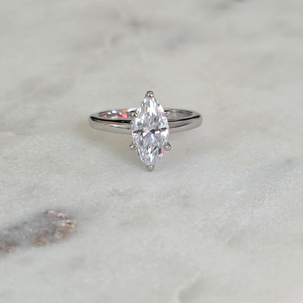 SOLITAIRE MARQUISE-CUT MOISSANITE RING - 2.0ct