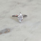 SOLITAIRE MARQUISE-CUT MOISSANITE RING - 2.0ct