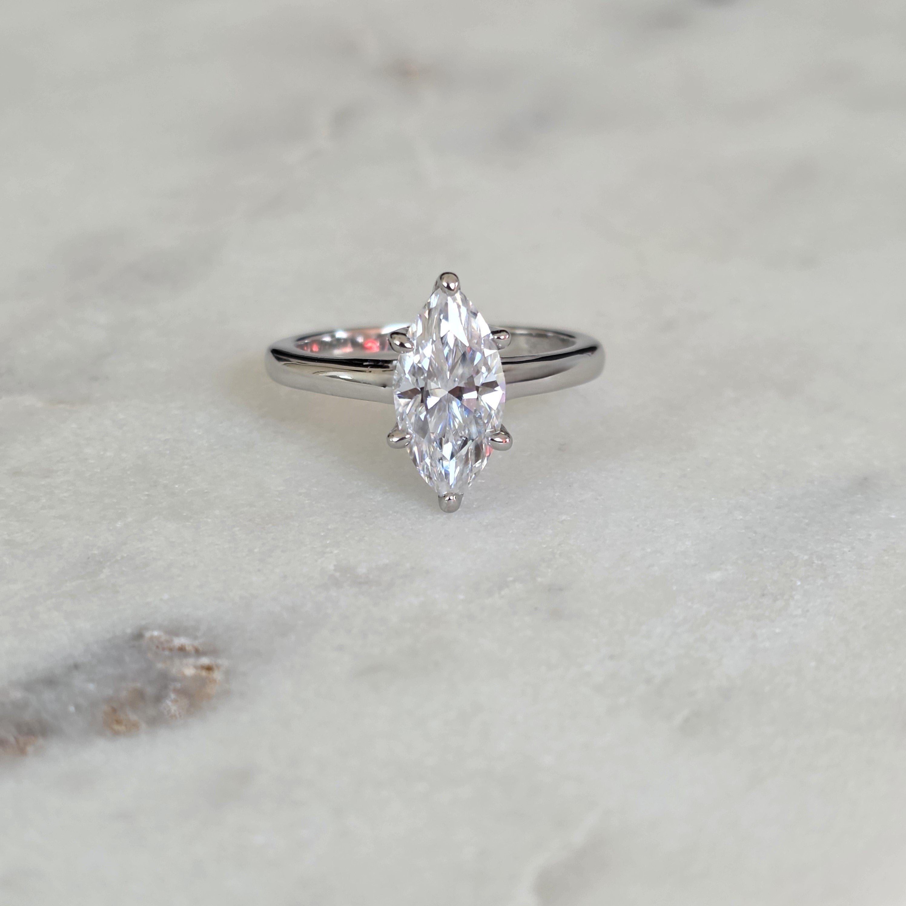 SOLITAIRE MARQUISE-CUT MOISSANITE RING - 2.0ct