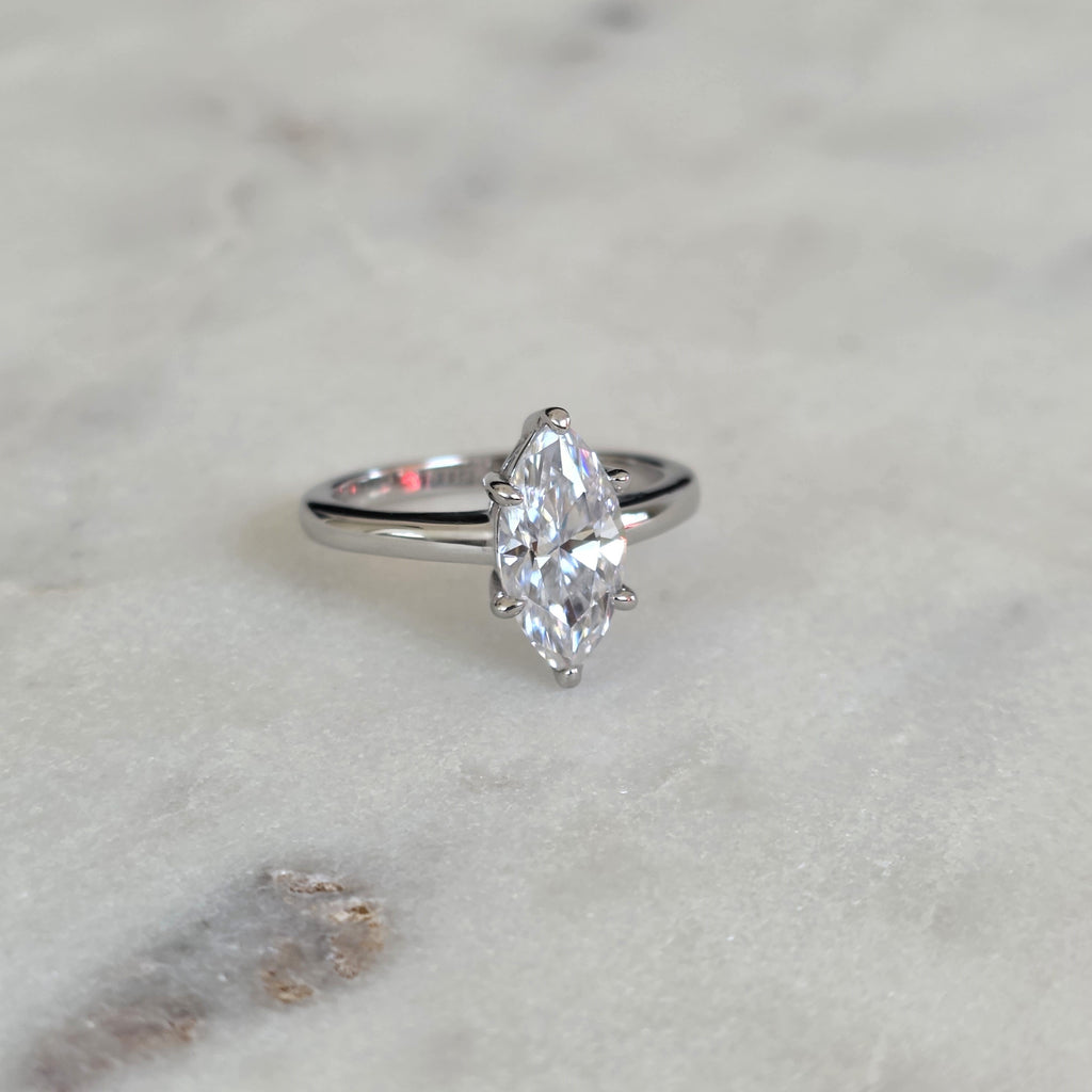SOLITAIRE MARQUISE-CUT MOISSANITE RING - 2.0ct