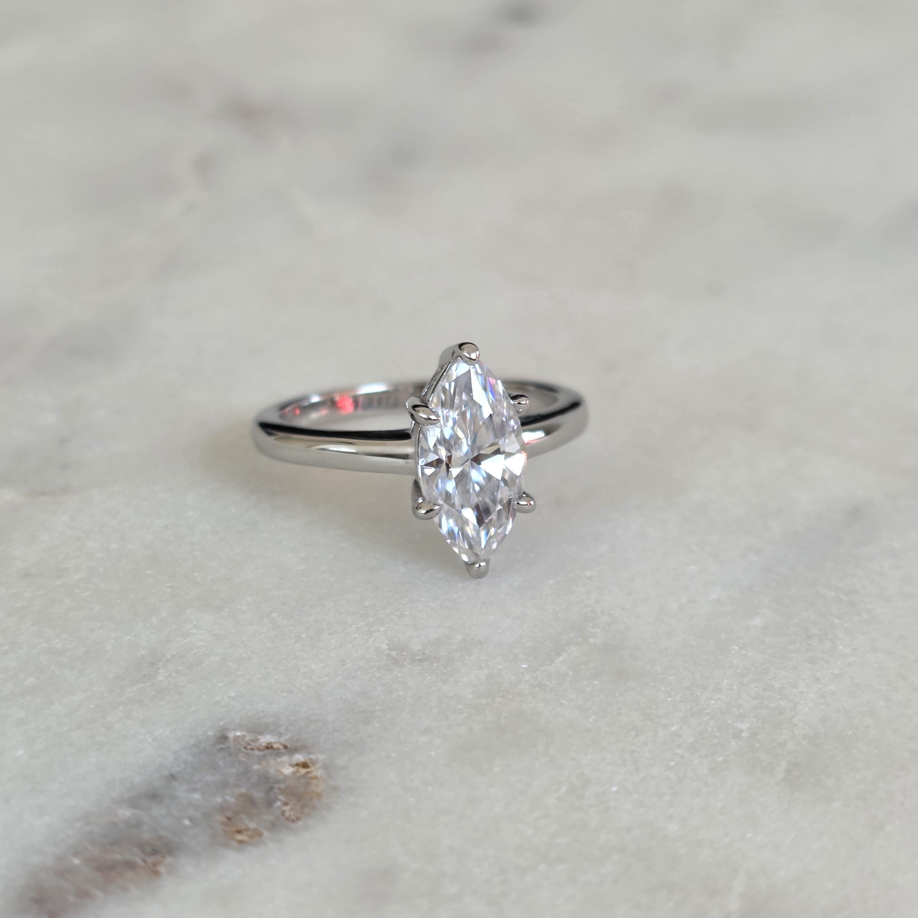 SOLITAIRE MARQUISE-CUT MOISSANITE RING - 2.0ct