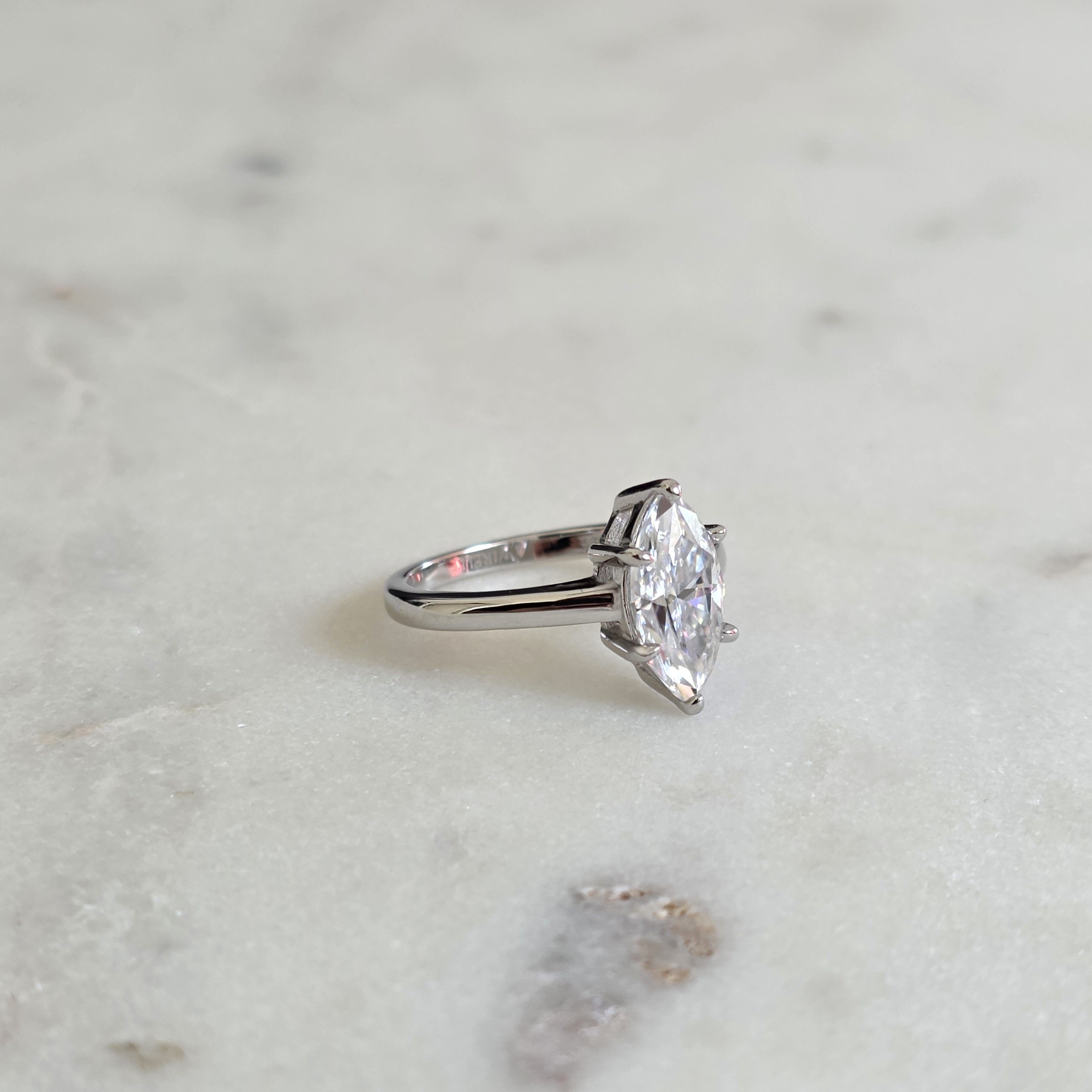 SOLITAIRE MARQUISE-CUT MOISSANITE RING - 2.0ct