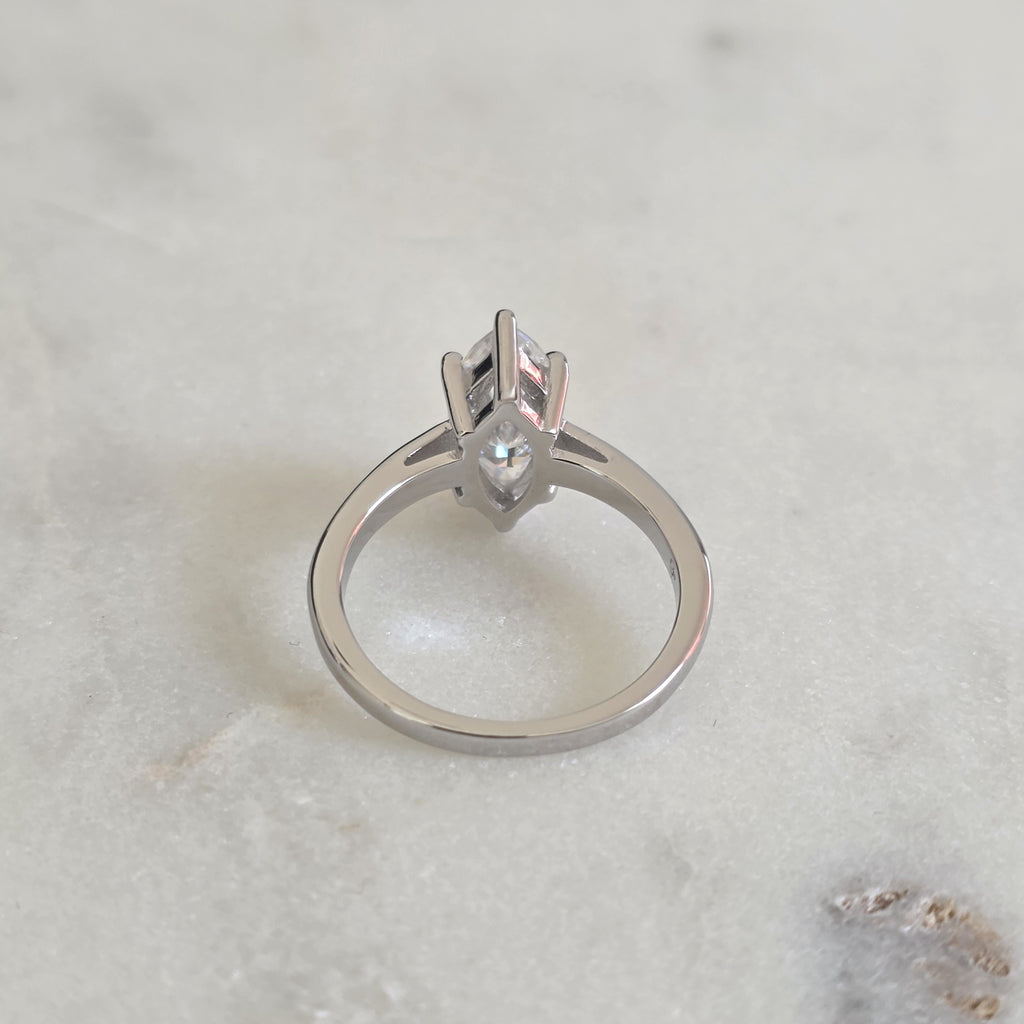 SOLITAIRE MARQUISE-CUT MOISSANITE RING - 2.0ct