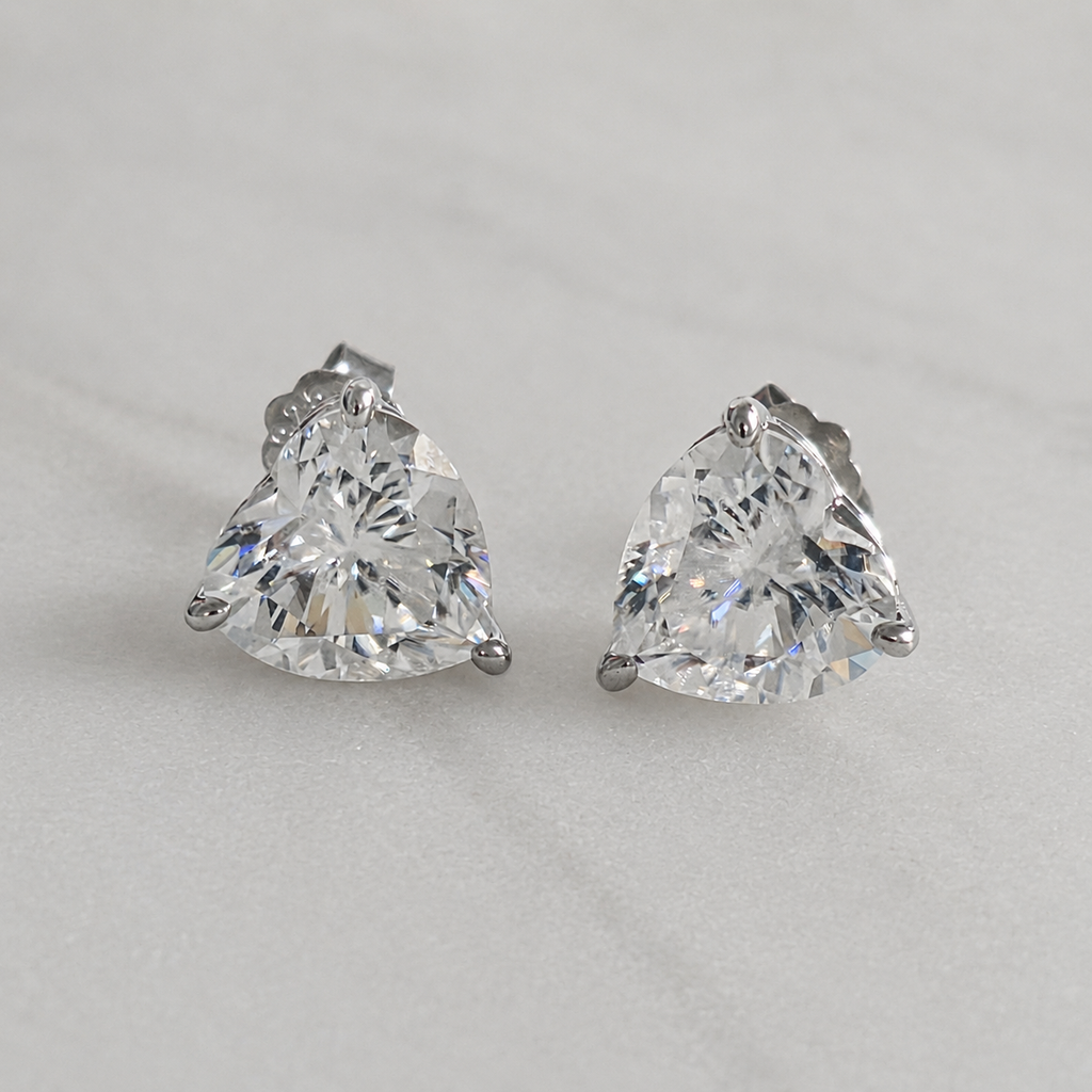 Heart-Cut Earrings Moissanite - 4.0ct