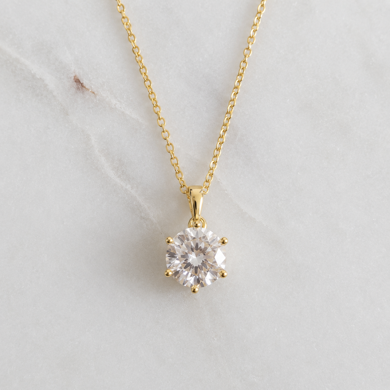 Round-cut Moissanite Necklace - 2.0ct