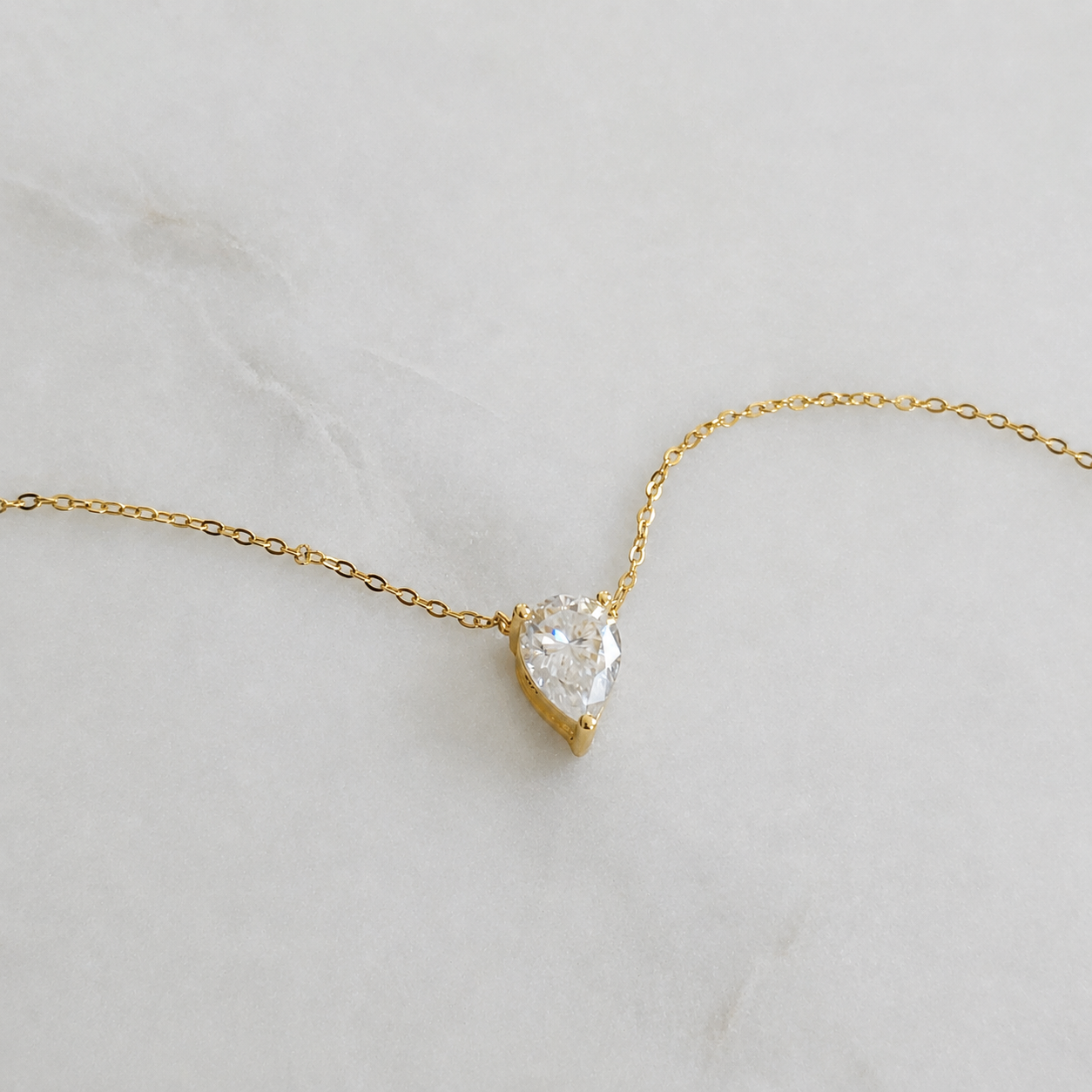 Pear-cut Moissanite Necklace - 2.0ct