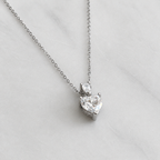 Heart-cut Moissanite Necklace - 2.34ct