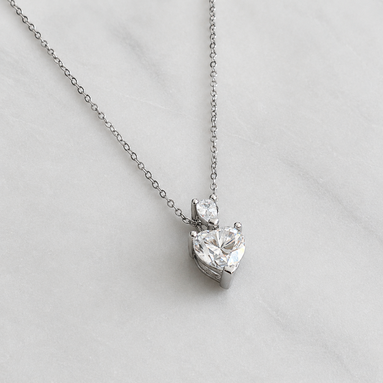 Heart-cut Moissanite Necklace - 2.34ct