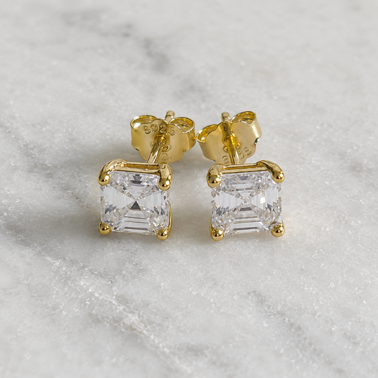 Princess-Cut Stud Earring Moissanite - 1.6ct