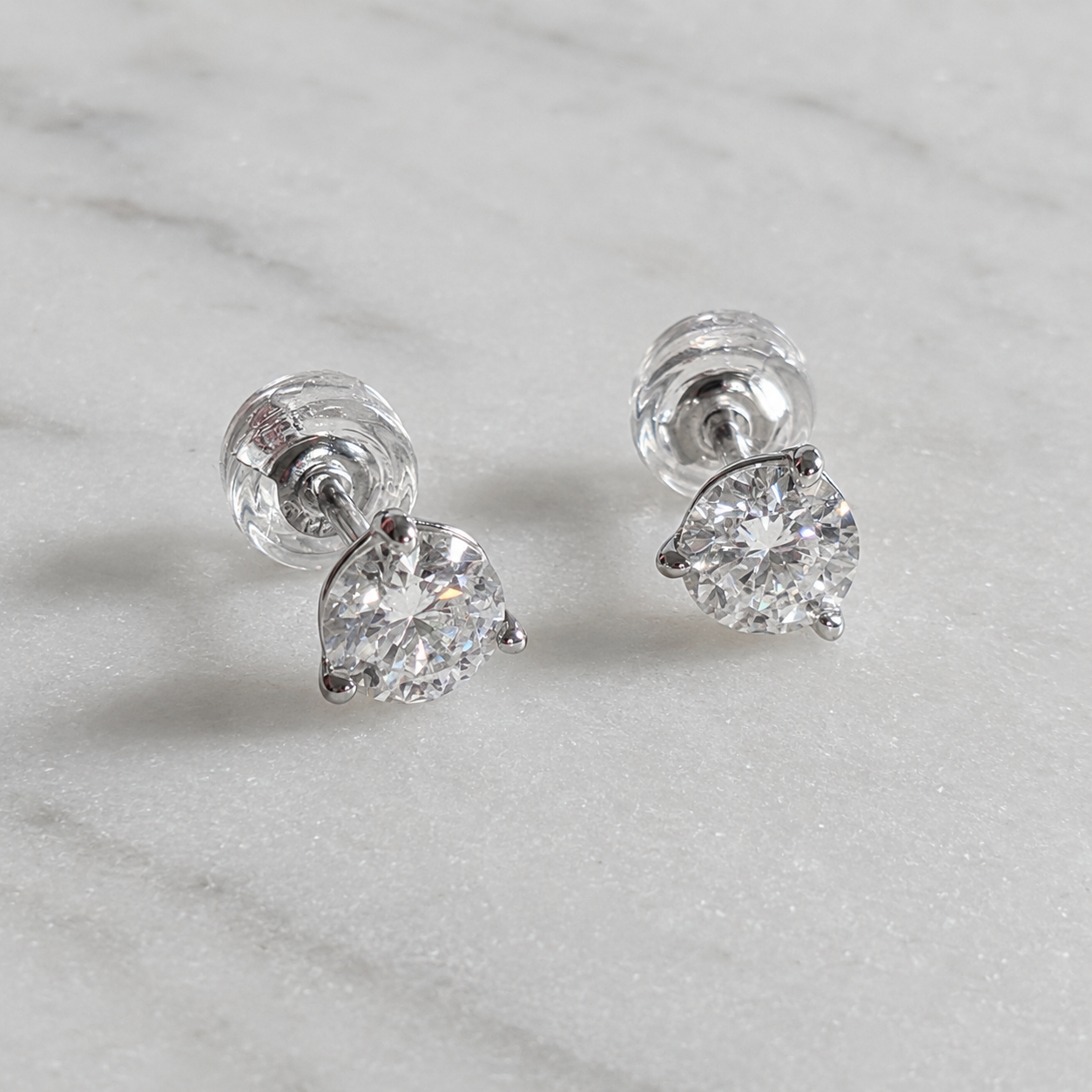 Round-Cut Stud Earring Moissanite - 1.0ct