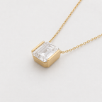 EMERALD-CUT Moissanite Necklace - 5.0ct