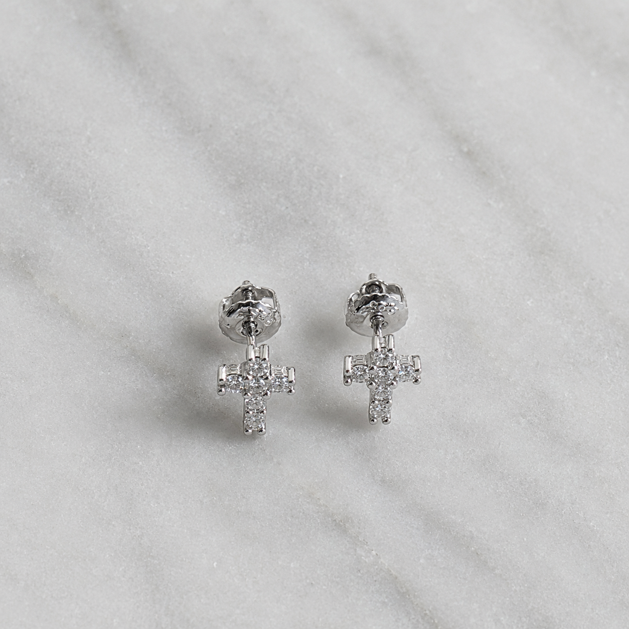 Cross Stud Earring Moissanite 0.34ct