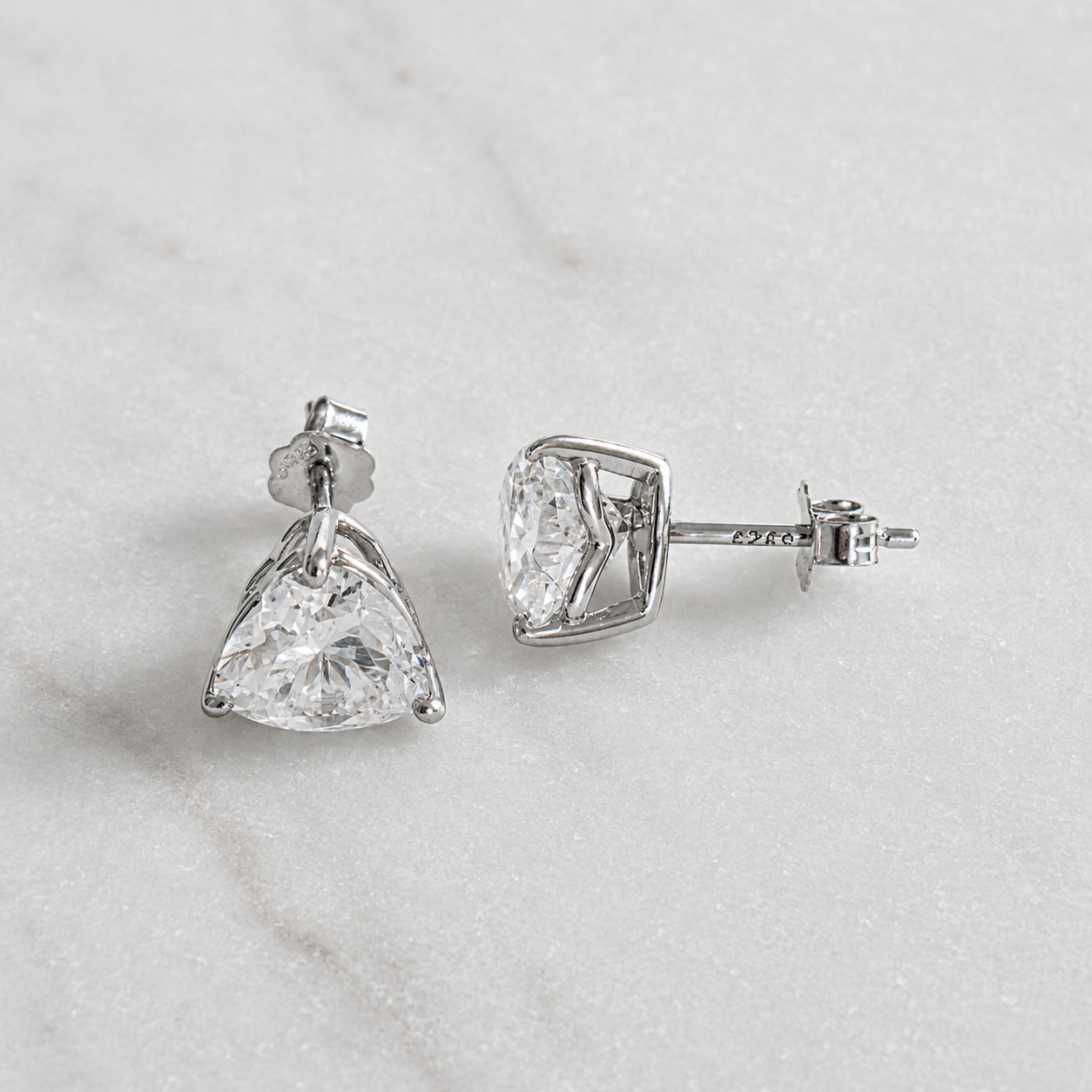 Heart-Cut Earrings Moissanite - 4.0ct