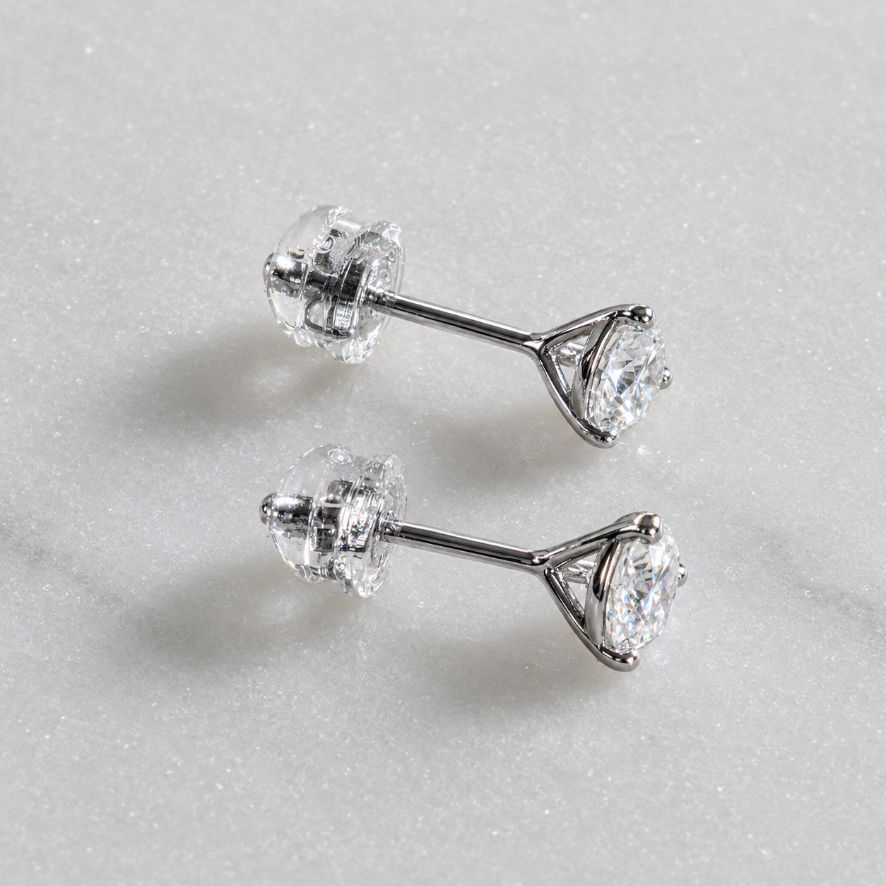 Round-Cut Stud Earring Moissanite - 1.0ct