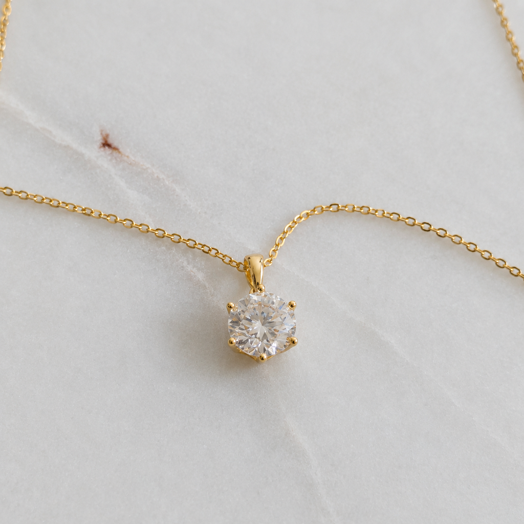 Round-cut Moissanite Necklace - 2.0ct