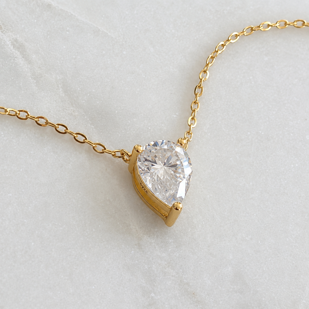 Pear-cut Moissanite Necklace - 2.0ct
