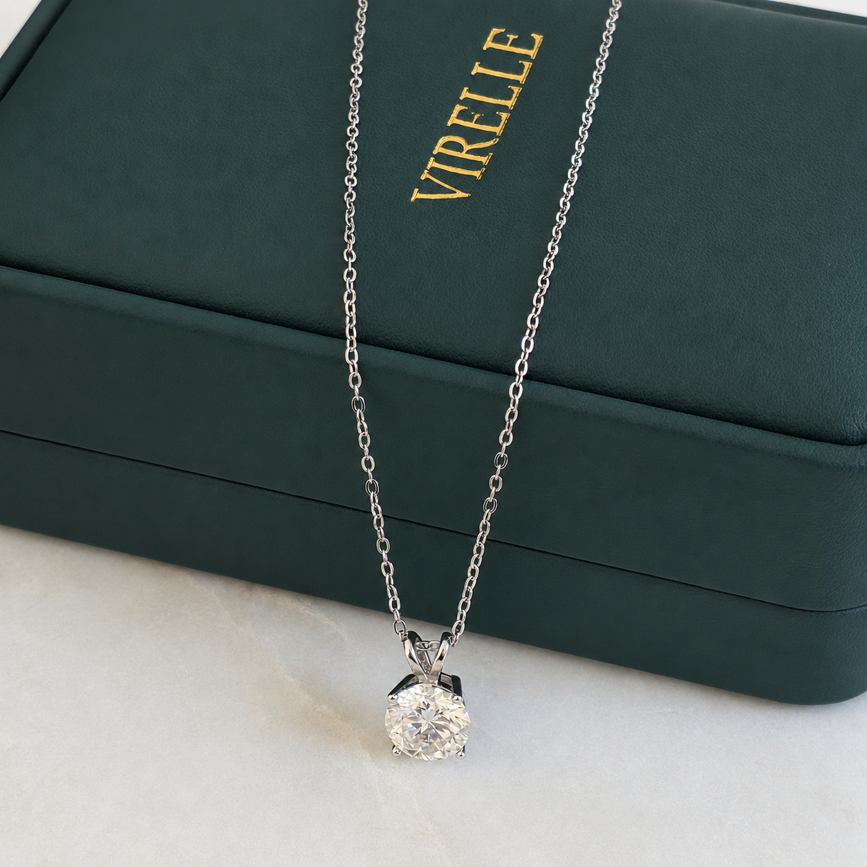 Round-cut Moissanite Necklace - 2.0ct