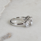 THREE-STONE ROUND-CUT MOISSANITE RING - 5.0ct