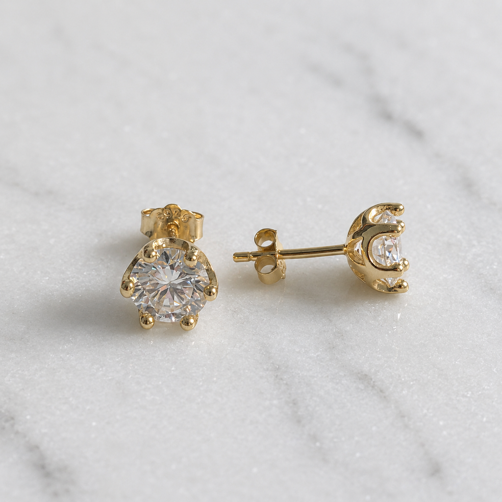 Round-Cut Stud Earring Moissanite - 2.0ct