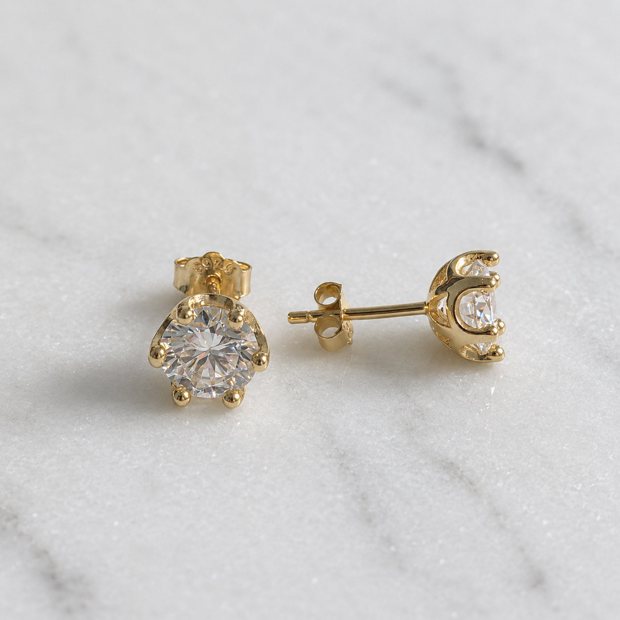Round-Cut Stud Earring Moissanite - 2.0ct