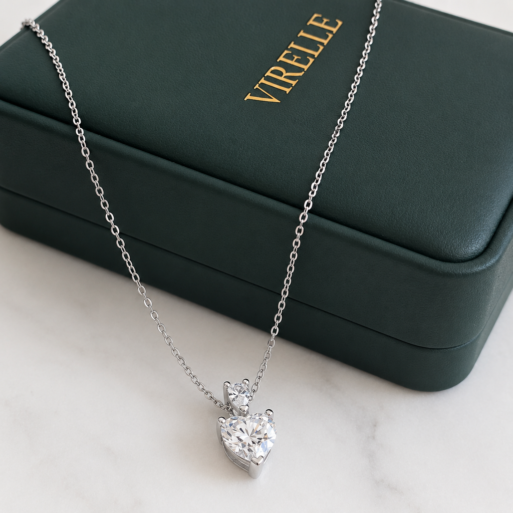 Heart-cut Moissanite Necklace - 2.34ct