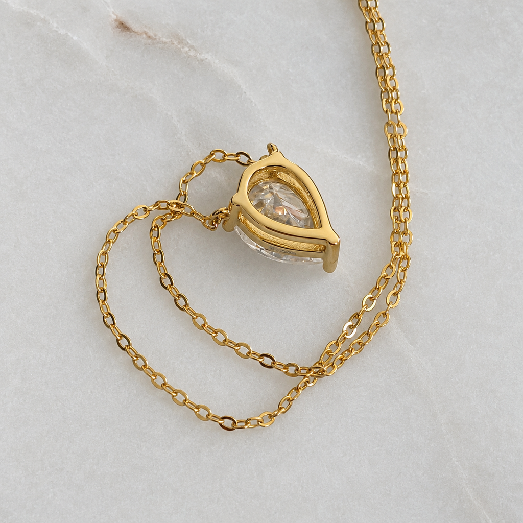 Pear-cut Moissanite Necklace - 2.0ct