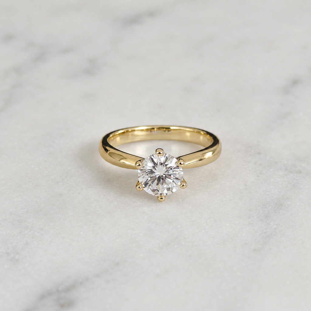 CLASSIC SOLITAIRE 6-PRONG ROUND-CUT MOISSANITE RING - 1.0ct