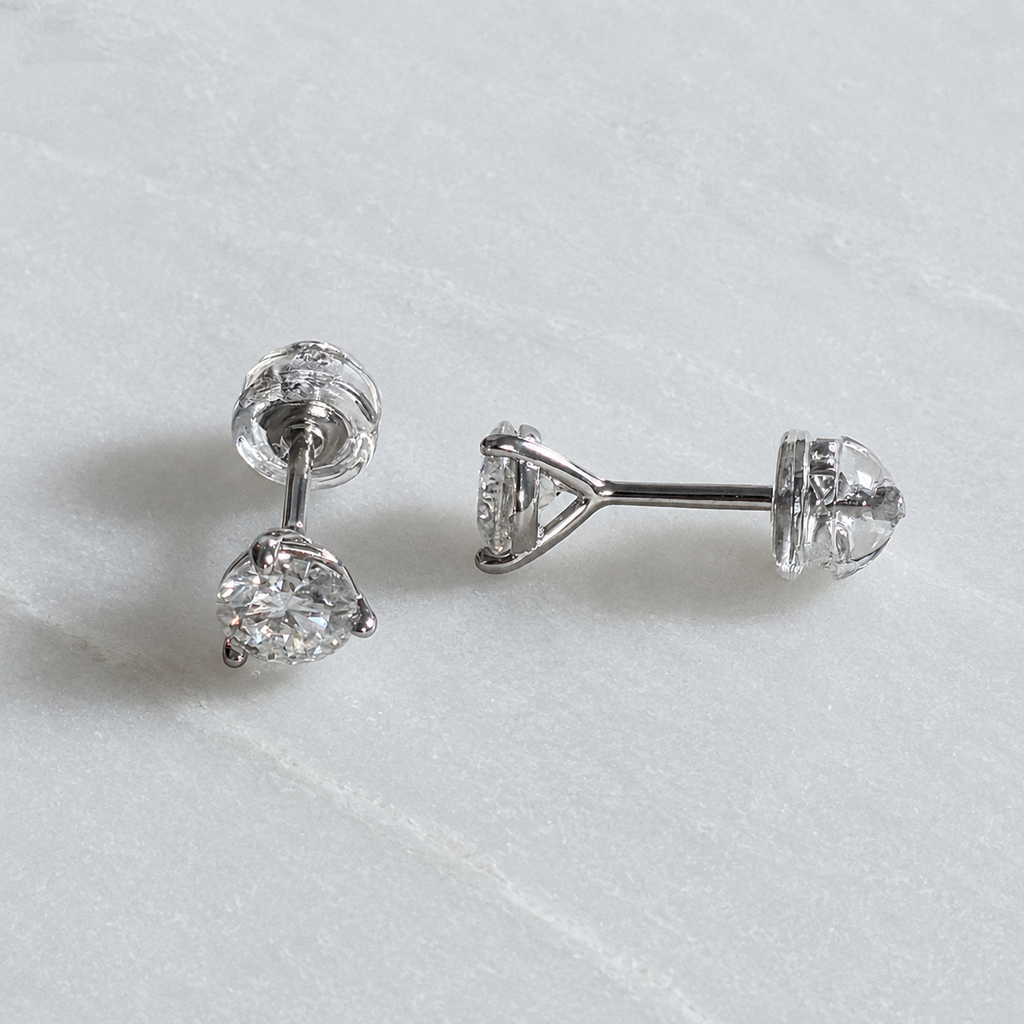 Round-Cut Stud Earring Moissanite - 1.0ct