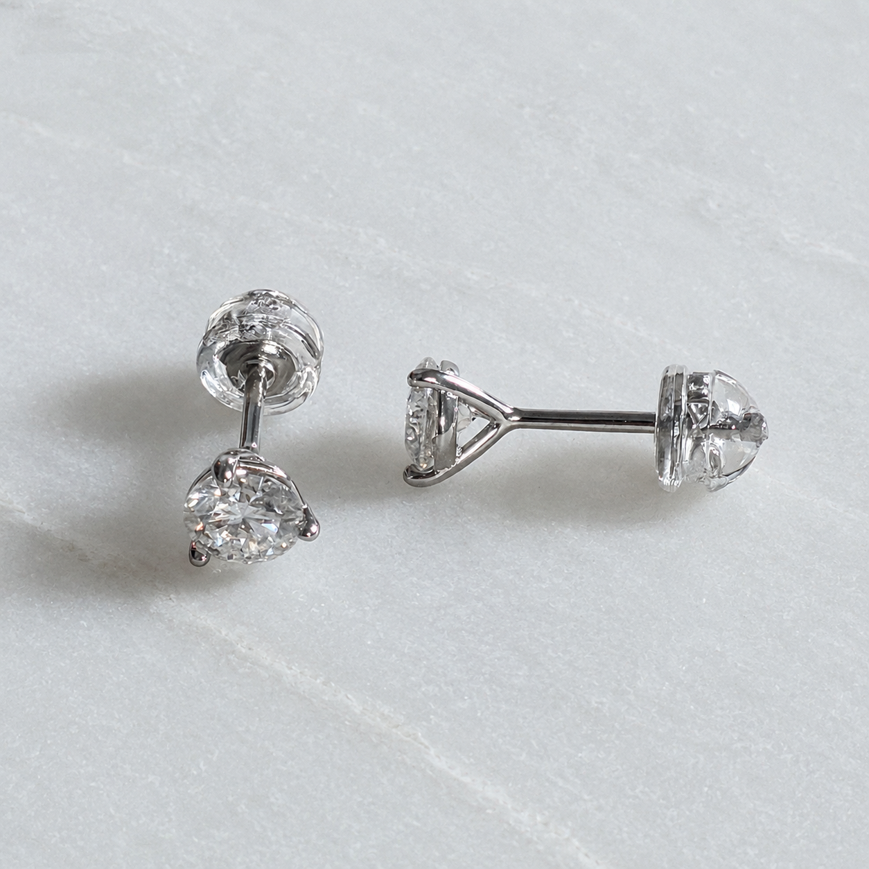 Round-Cut Stud Earring Moissanite - 1.0ct