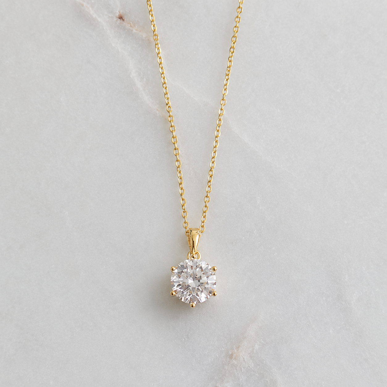 Round-cut Moissanite Necklace - 2.0ct
