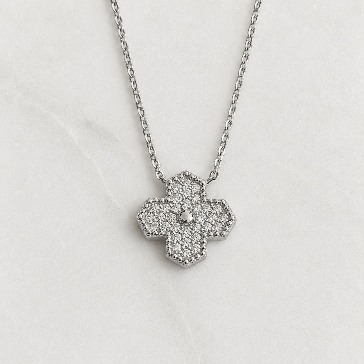 Clover Moissanite Necklace - 0.49ct