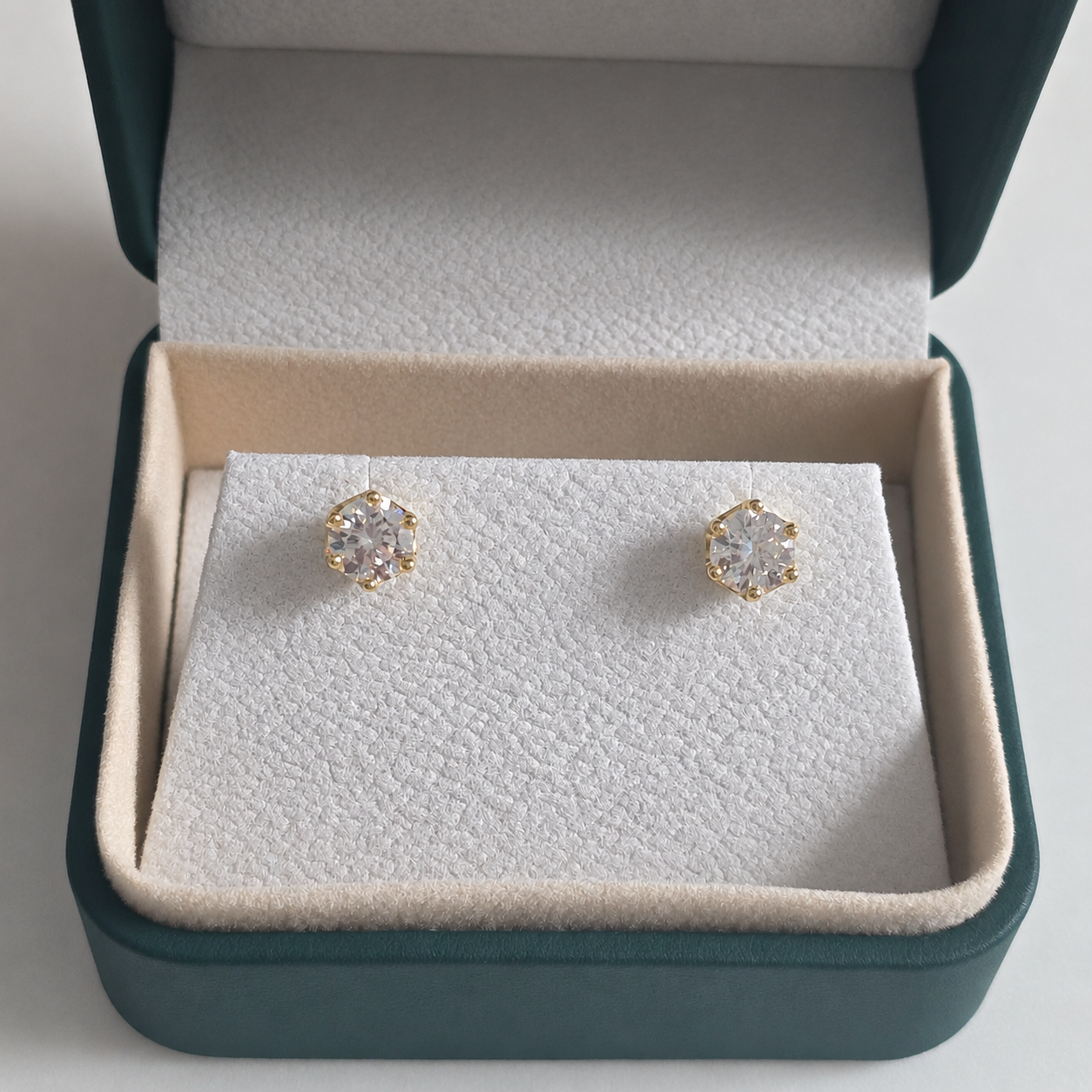 Round-Cut Stud Earring Moissanite - 2.0ct