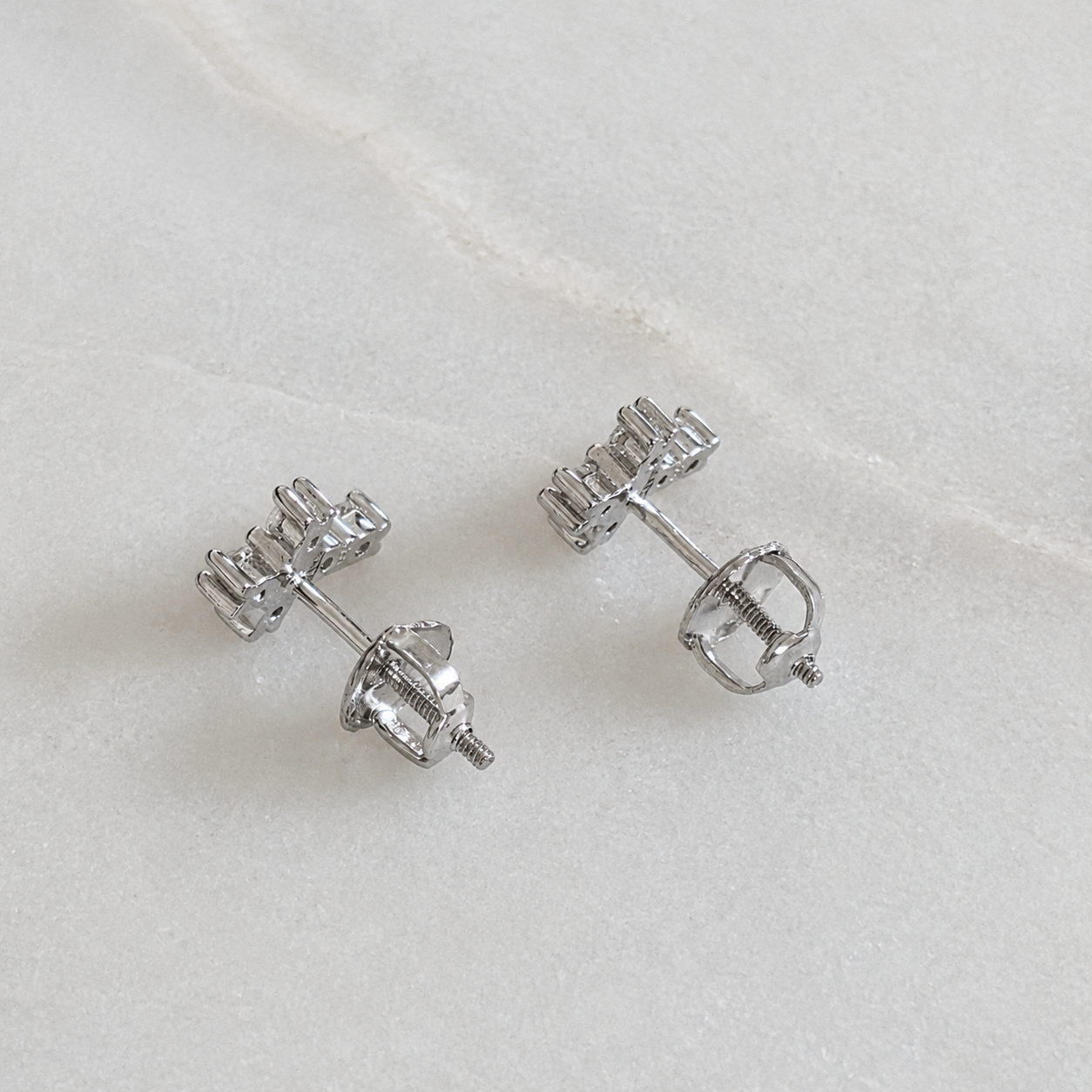 Cross Stud Earring Moissanite 0.34ct