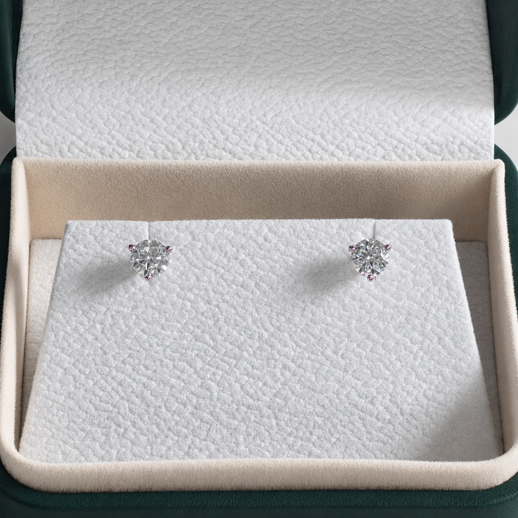 Round-Cut Stud Earring Moissanite - 1.0ct