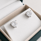 Heart-Cut Earrings Moissanite - 4.0ct